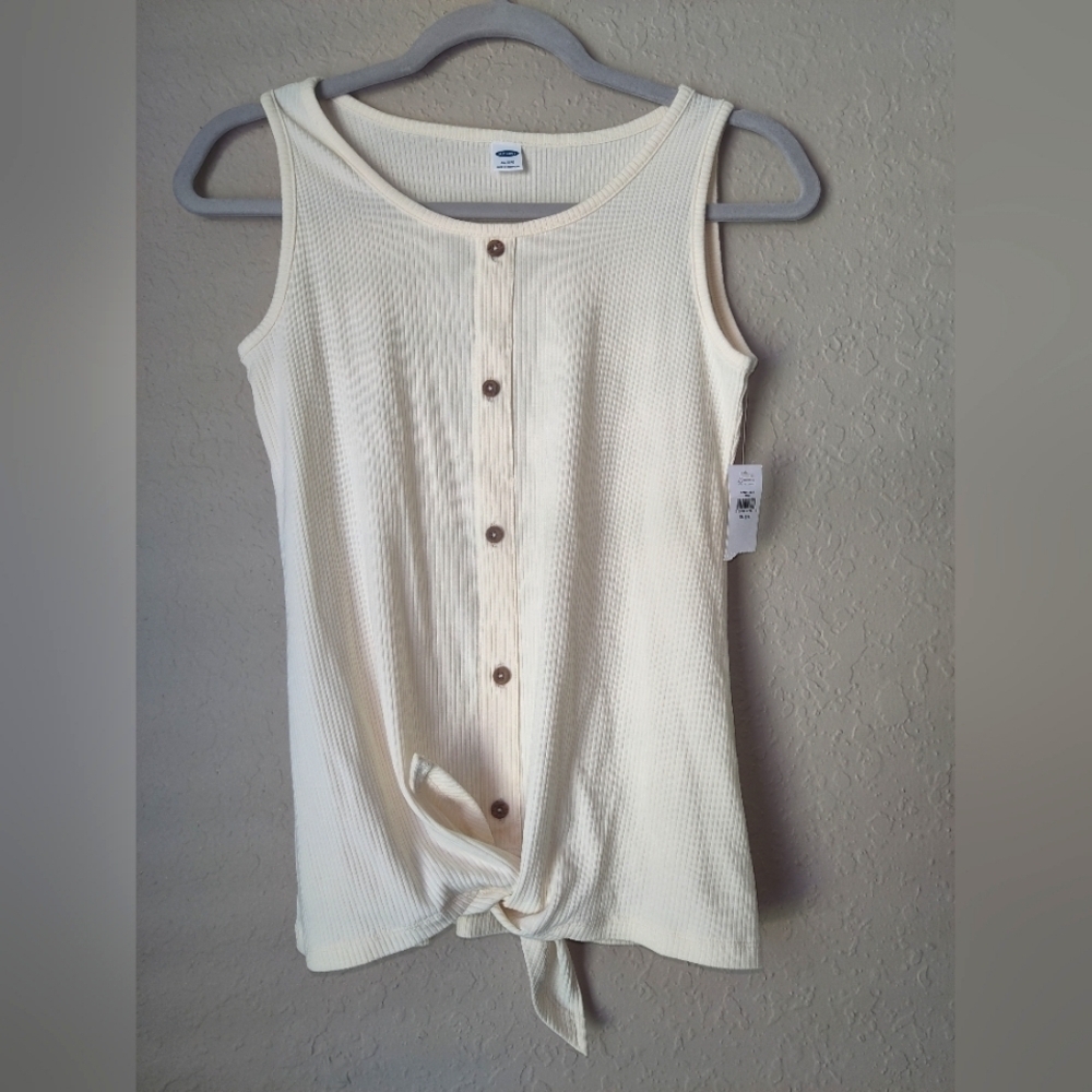 Old-Navy Rib-Knit Tie-Front Tank Top for Girls size XL (14) - Picture 2 of 8